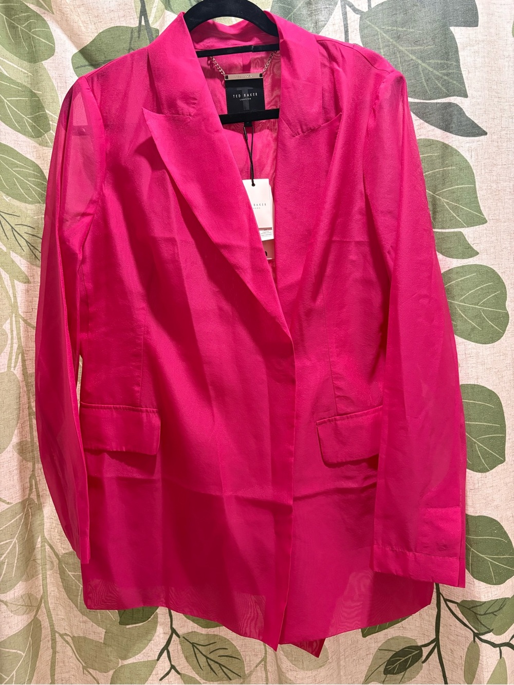 Ted Baker Hot Pink Lightweight sheer Blazer Jacket